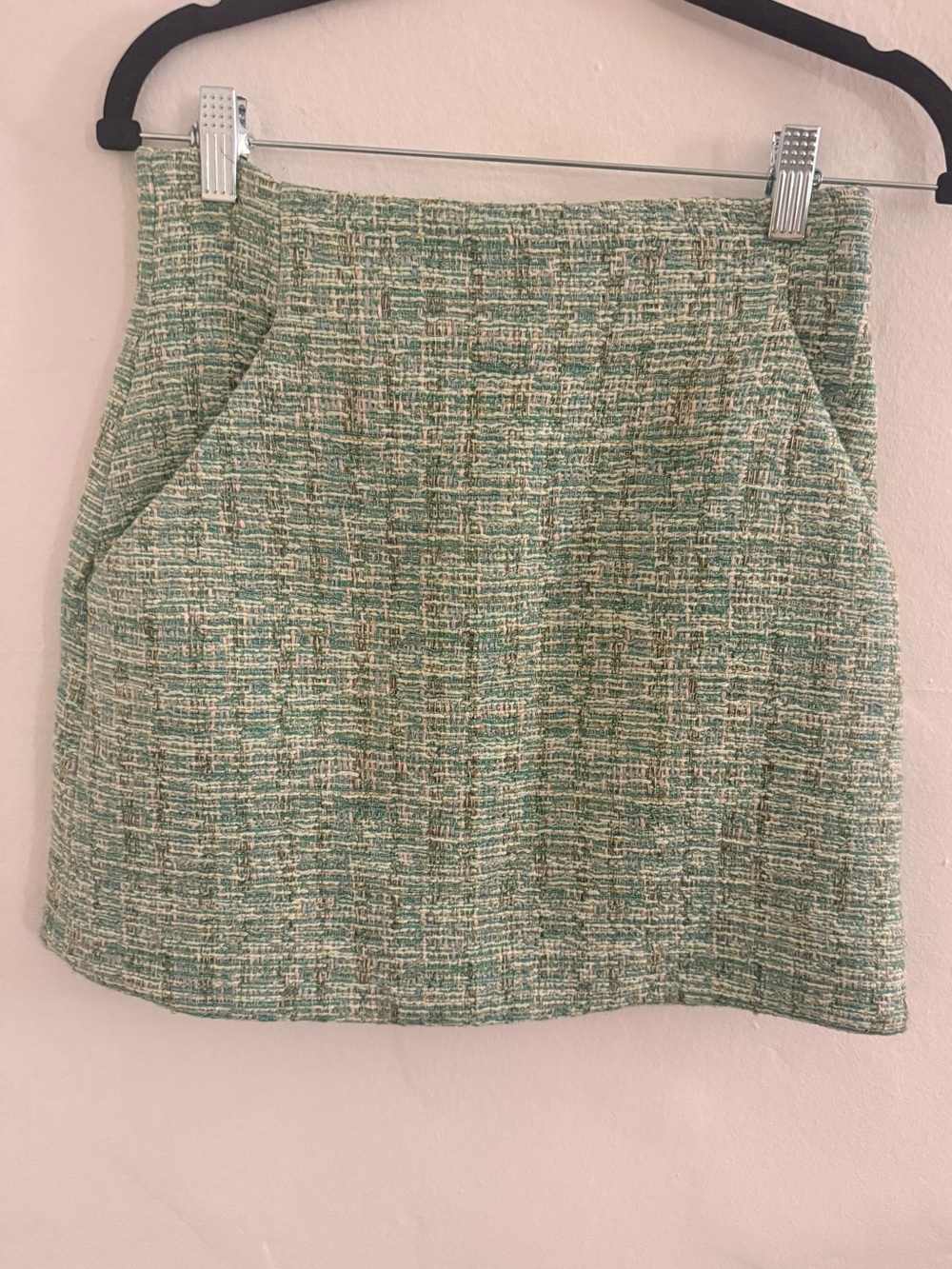 & Other Stories Mint Green Tweed Mini Skirt NWT